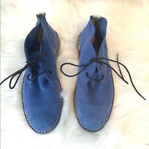 Barney’s Blue suede booties